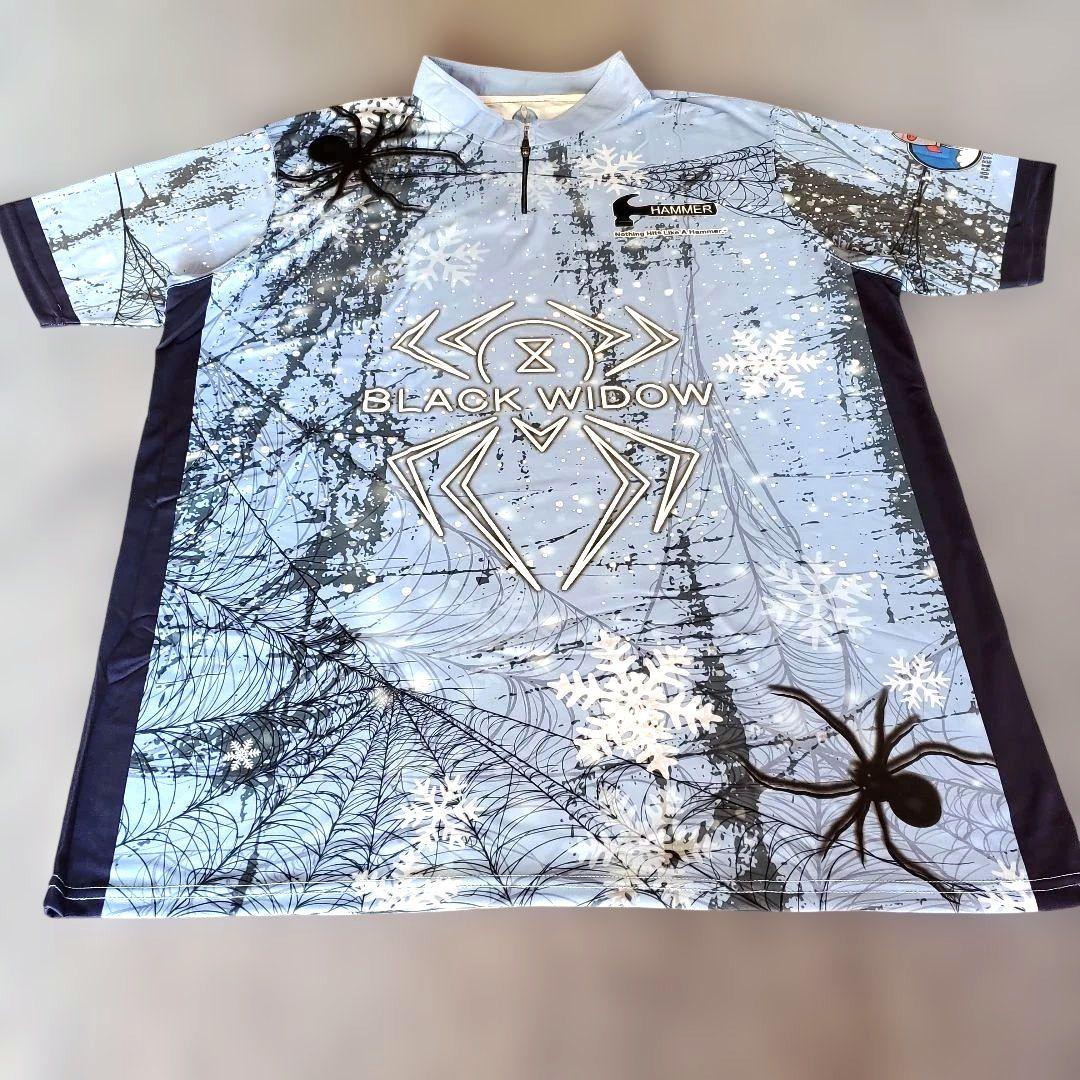 日本未発売✨ブラックウィドー【日本サイズ4L】ブルー　蜘蛛　大きめ　ボウリング