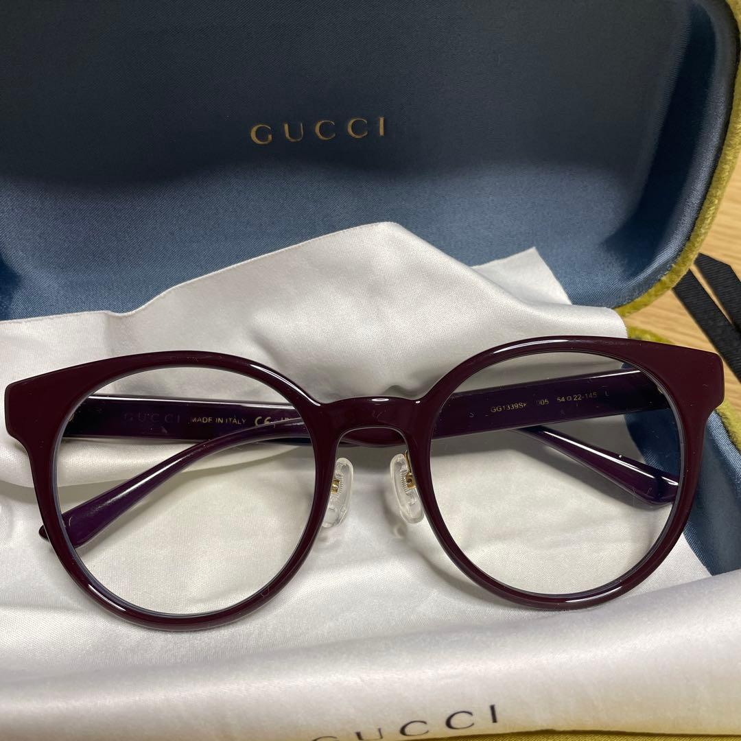 GUCCI ワインレッド サングラス キャットアイ　シニアグラス