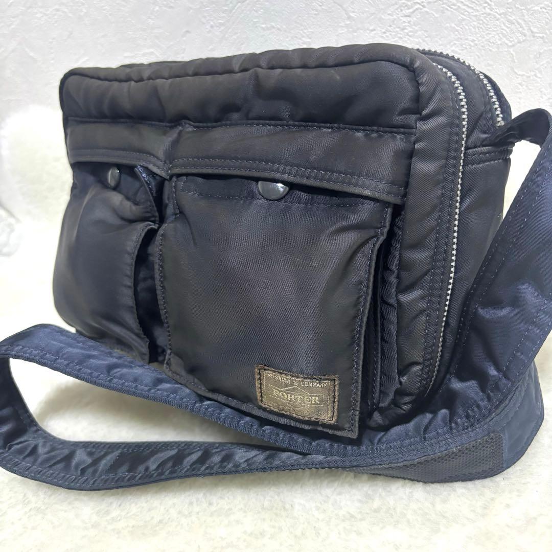 ✨希少色✨PORTER タンカー アイアンブルー ショルダーバッグ 2層 レア