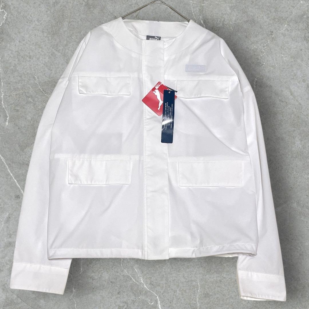新品PUMA プーマ TEXBRID ゴルフジャケット L 白 ノーカラー