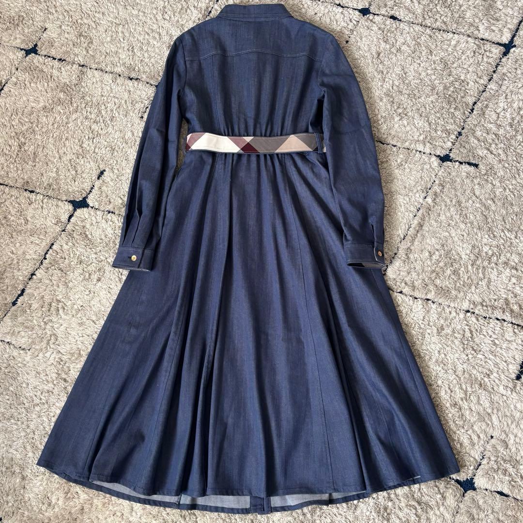 【極美品✨】ブルーレーベルクレストブリッジ　シャツワンピース　ベルト　チェック