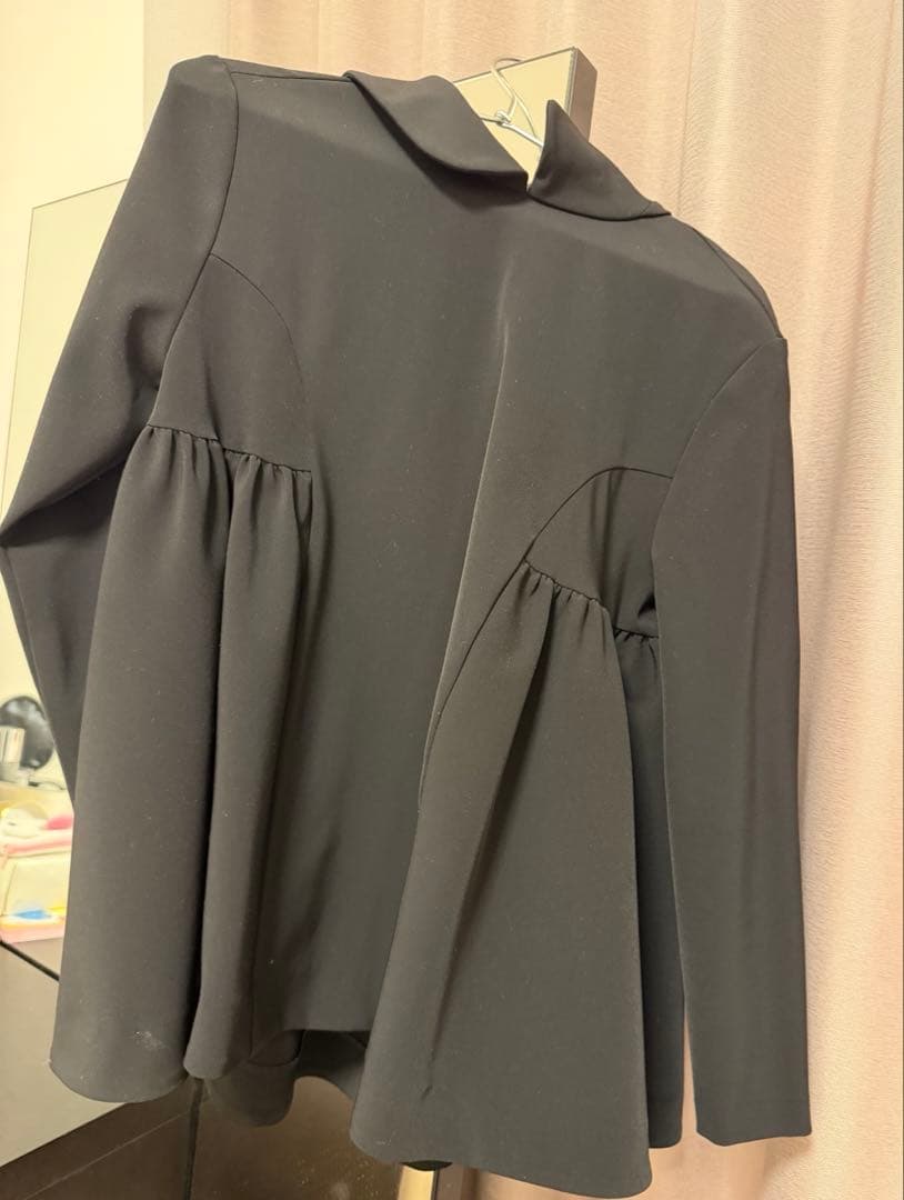 yori ブラック サイドギャザーセレモニーブラウス 38