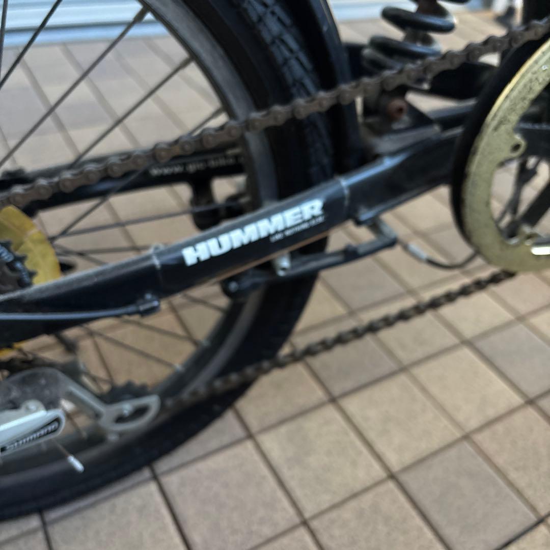 【限界突破割引　直接引取専用】HUMMER 20インチ折りたたみ自転車 ブラック