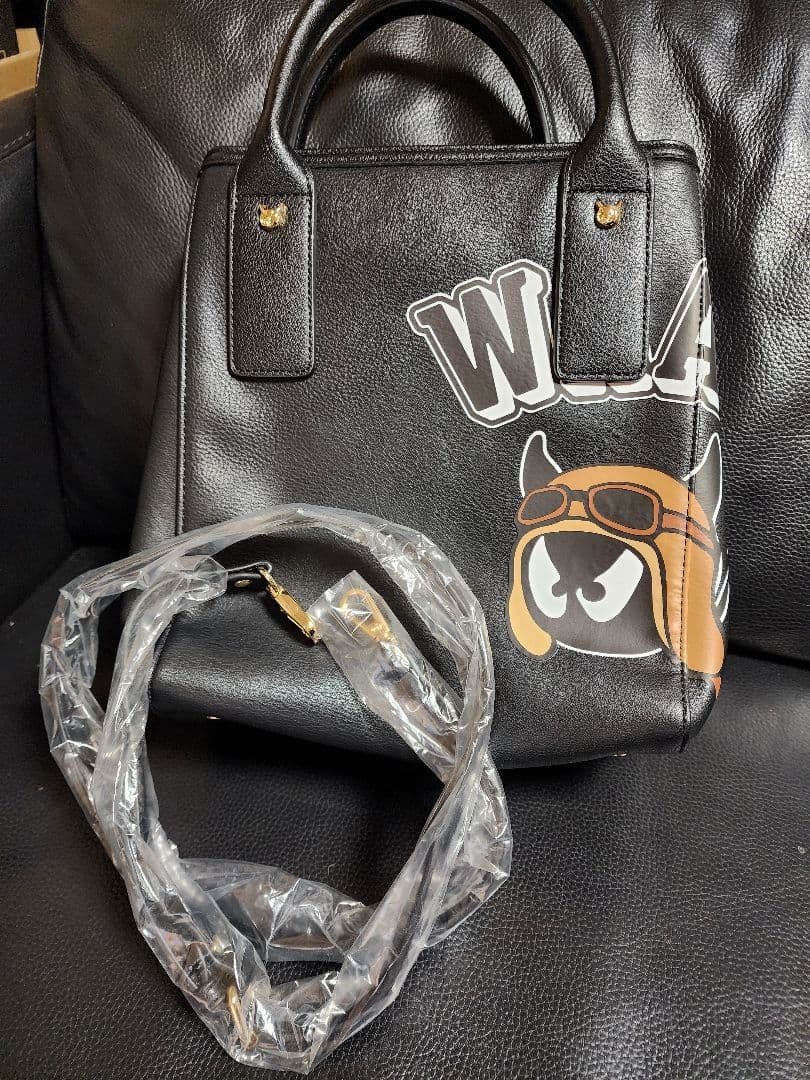 WAAC　カートバッグ ショルダーバッグ 黒 ブラック ラウンドバッグ　ゴルフ