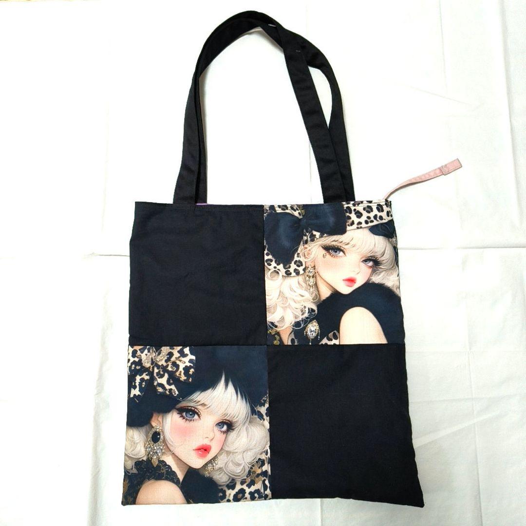 La luna様】ハンドメイドオーダー★女の子★フラットトートバッグ&巾着　5点