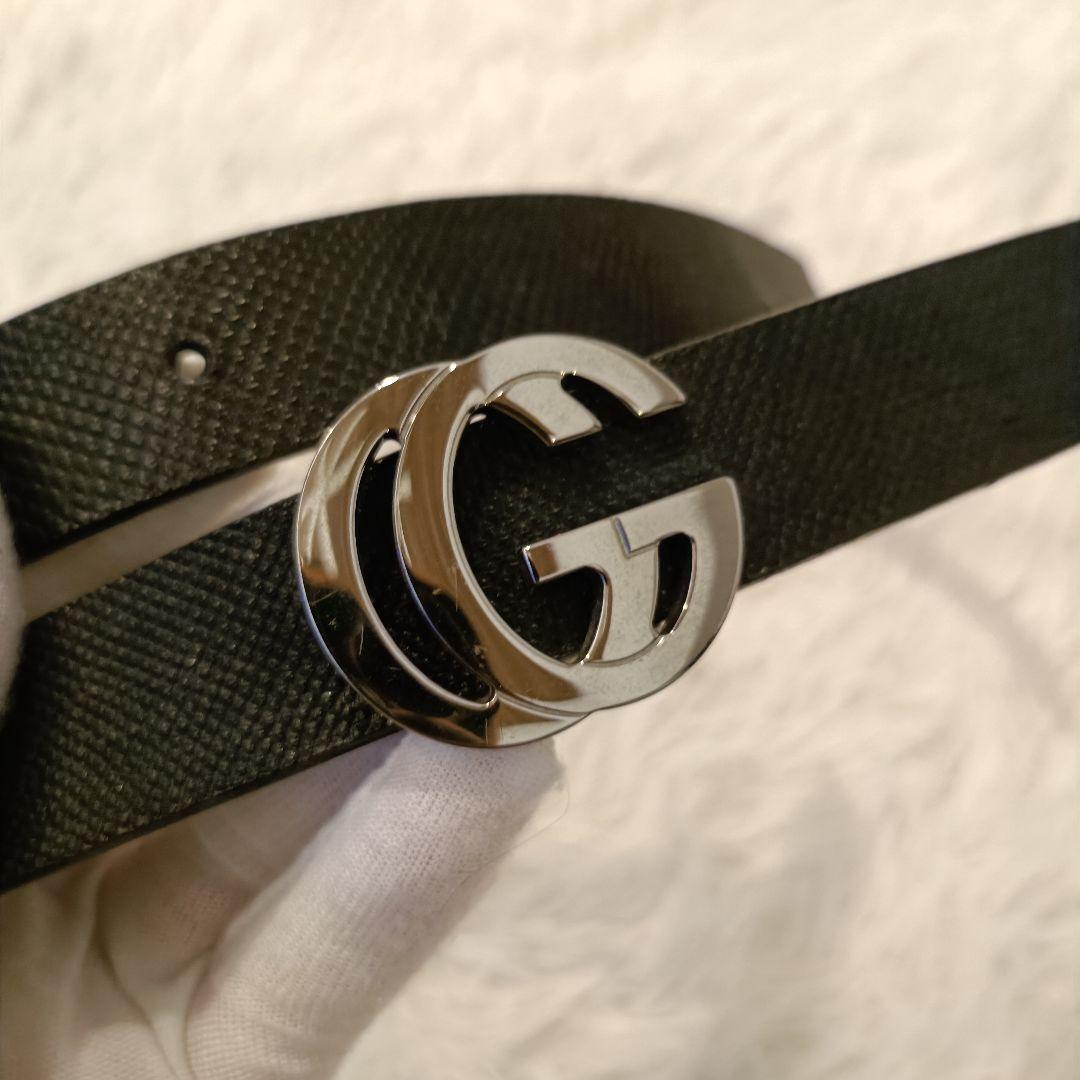 美品✨️　グッチ　GGロゴ ブラック　ベルト　75cm 25mm幅