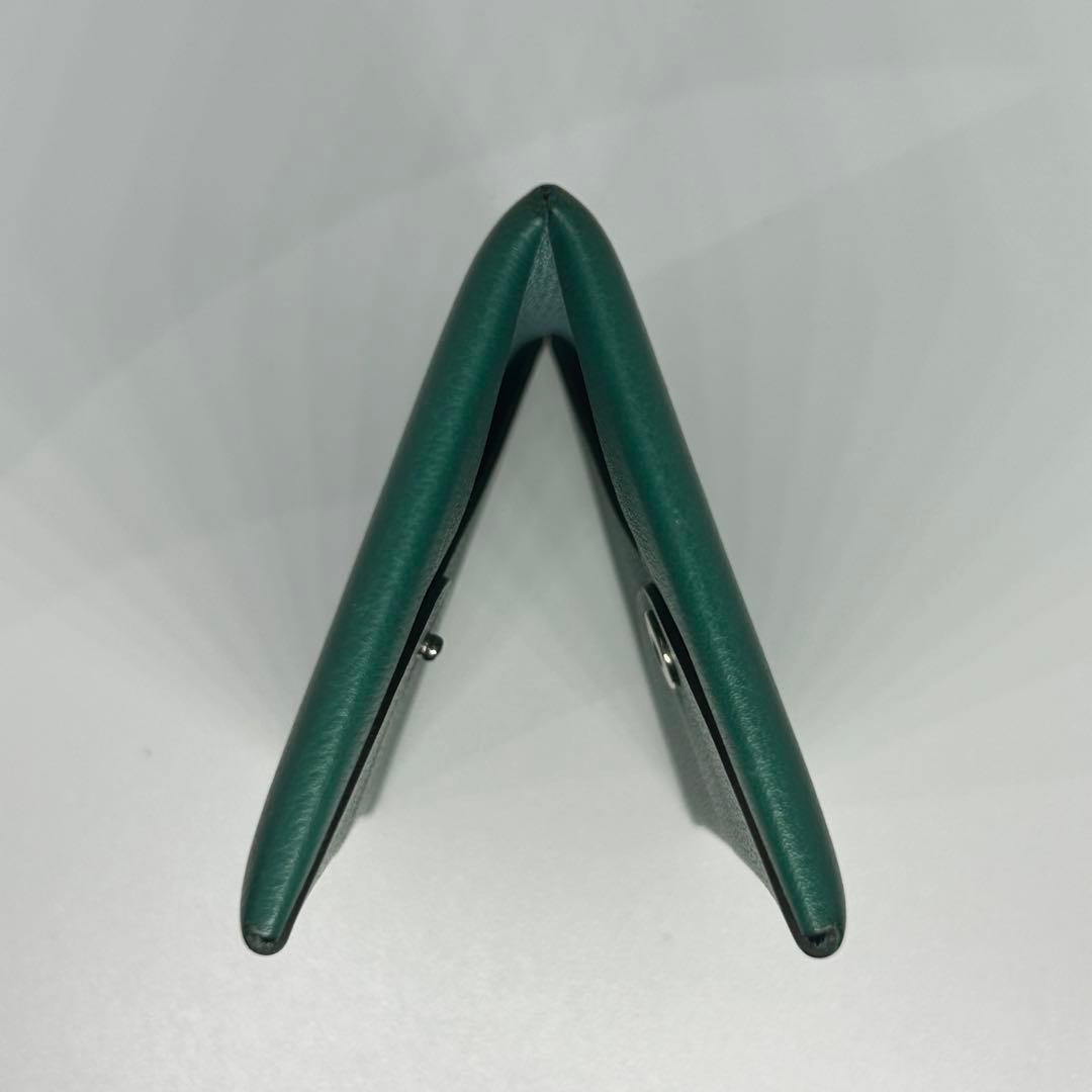 【美品】エルメス カルヴィ カードケース 名刺入れ 緑×水色