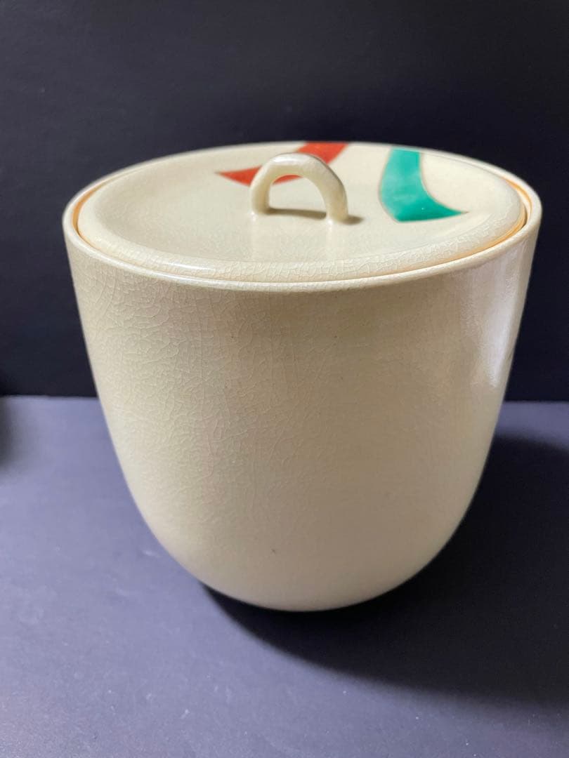 京焼 色絵金彩 水差し 在銘 仁清写 利休形 昭和43年購入 アンティーク