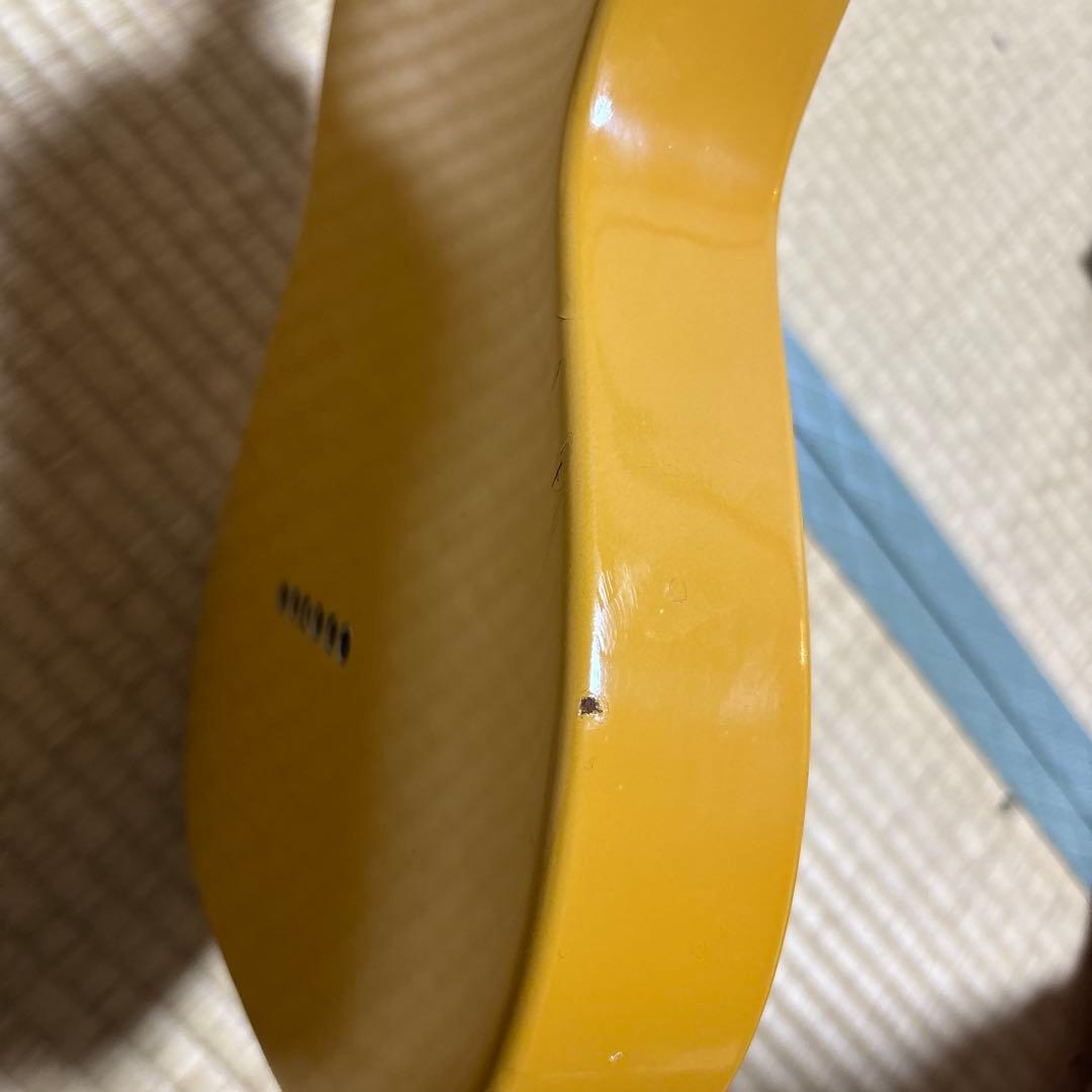 ミニテレキャスター エレキギター イエロー メーカー不明 21フレット