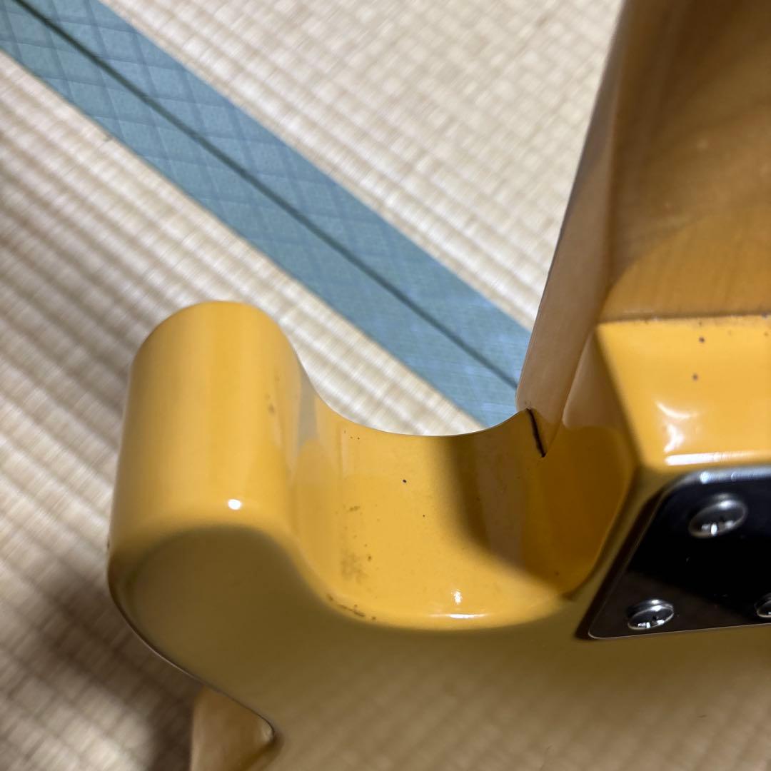 ミニテレキャスター エレキギター イエロー メーカー不明 21フレット