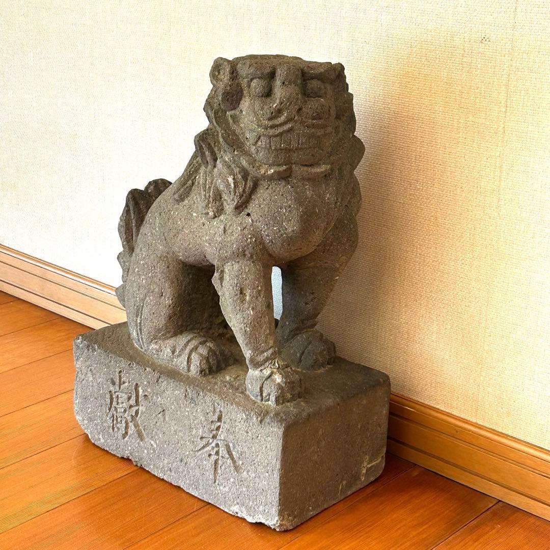 狛犬　石像　骨董