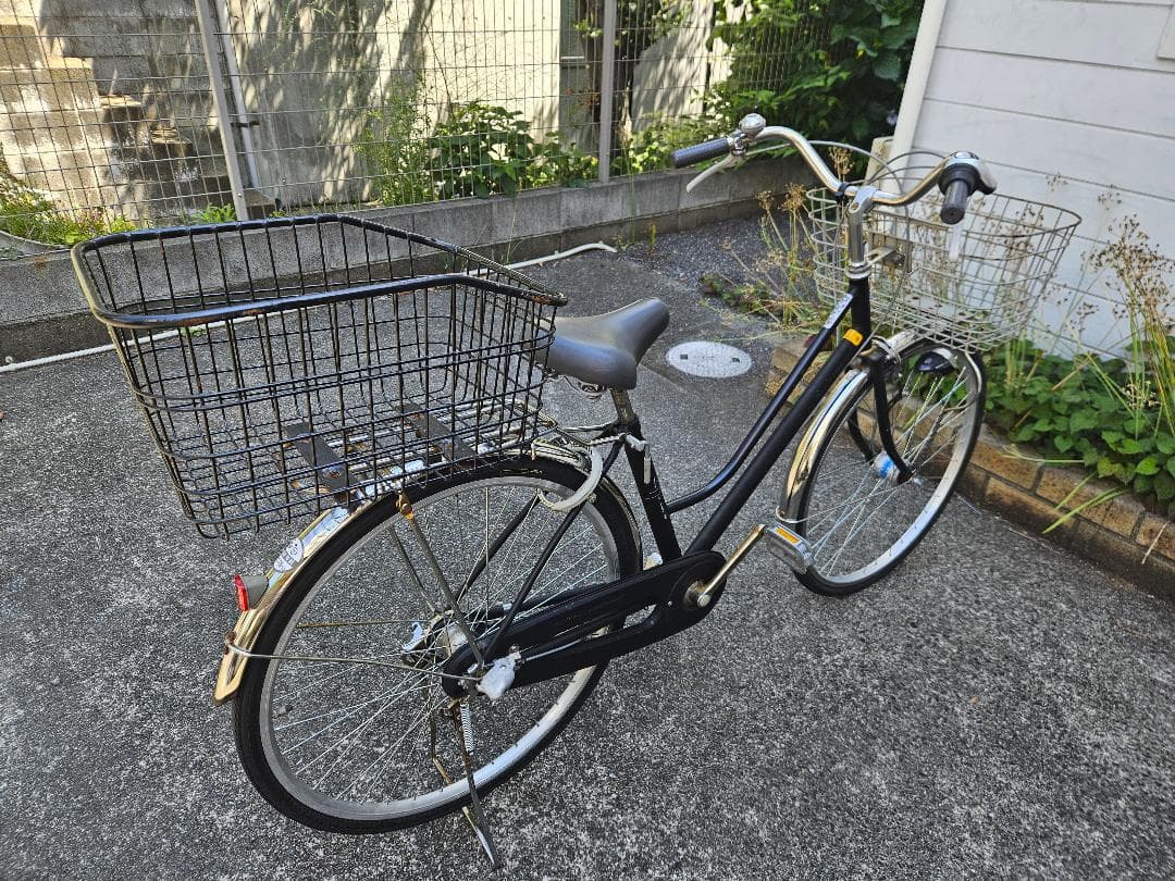 シティサイクル ブラック 前後バスケット付き