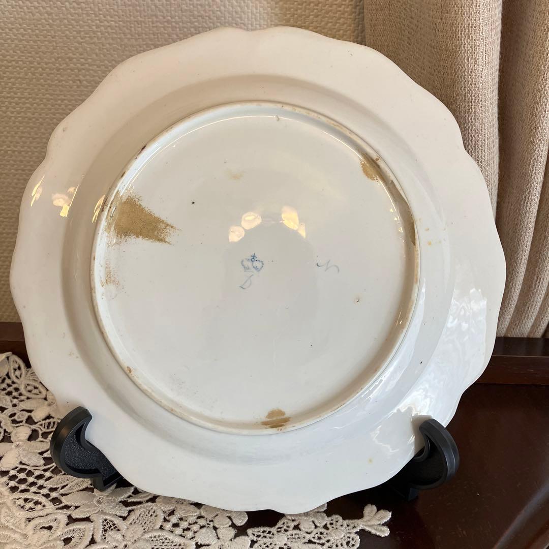 英国アンティーク　古ダービー18世紀　エドワーズウィザーズ 薔薇絵付けのプレート