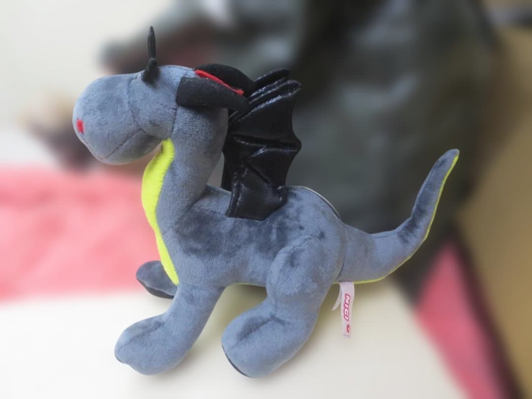 日本未入荷　NICI　ニキ　ブラックドラゴンぬいぐるみ　25㎝　正規品