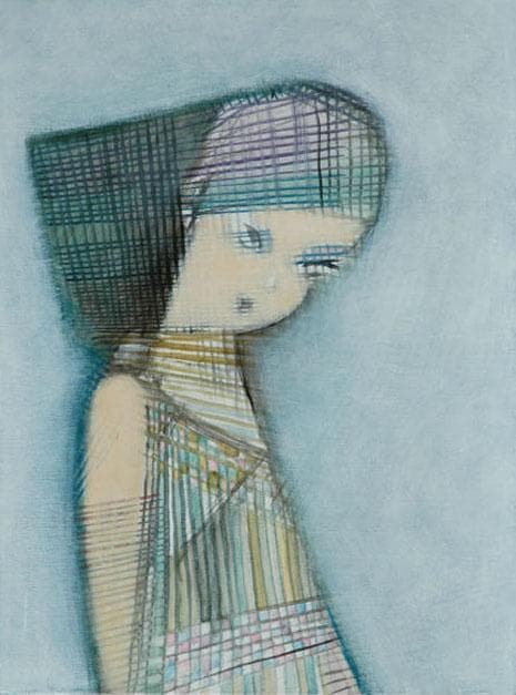 油絵 菅家令子 絵 絵画 インテリア 額付(黒) F4-071312 人物 女性