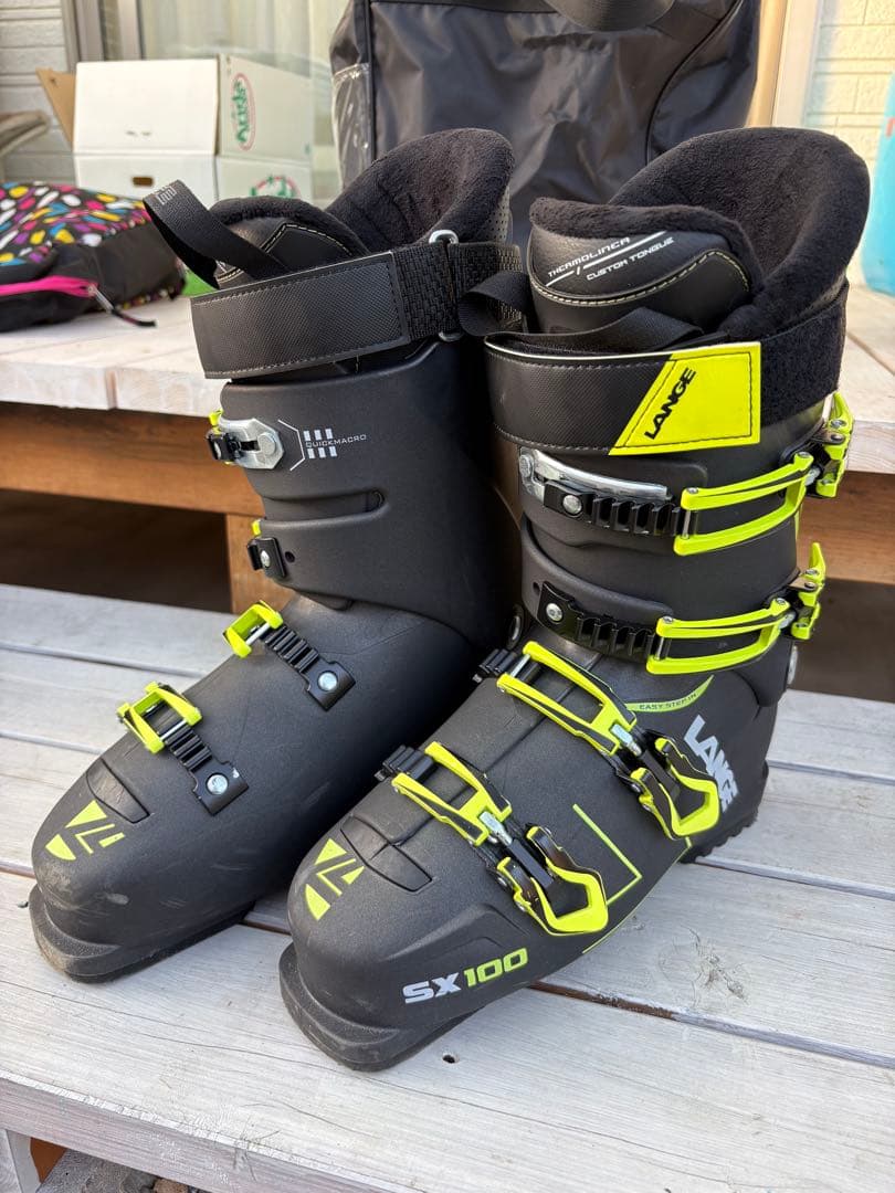 美品◎LANGE スキー用ブーツ SX100 ブラック/イエロー