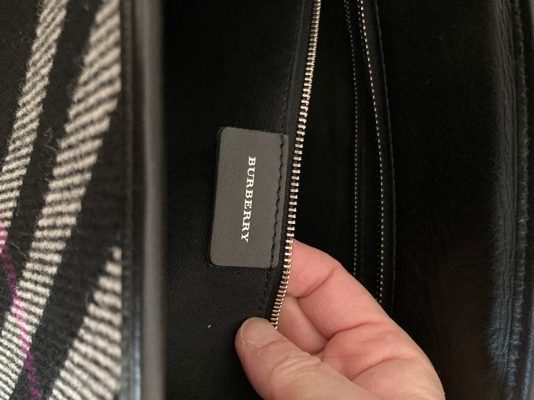 バーバリー BURBERRY レザー　ウール　ハンドバッグ　a4収納可