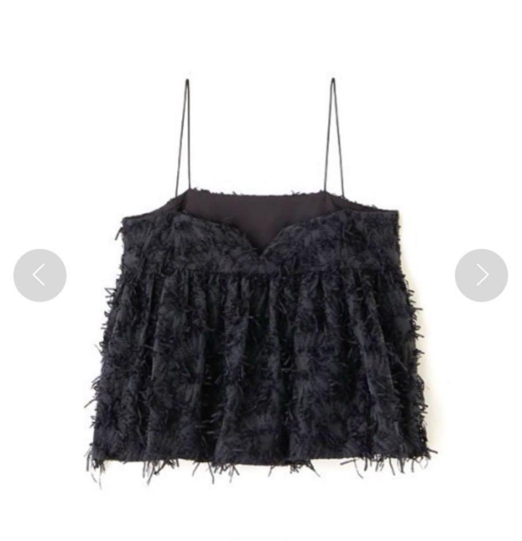 MECRE ジャガードキャミソール　ブラック