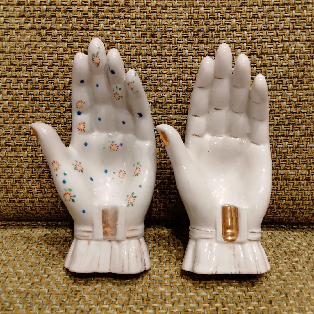 S*様 ハンド　手　花柄　オブジェ　置物　ビンテージ　レア　ドット　タトゥー　レ