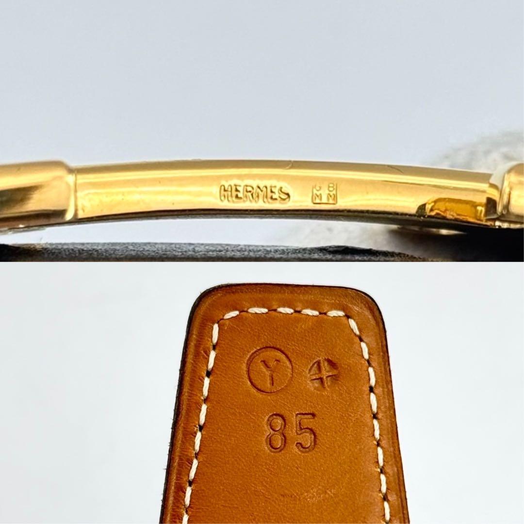 エルメス　Hロゴ　コンスタンス　ベルト　ゴールド　ブラック　ブラウン　レザー