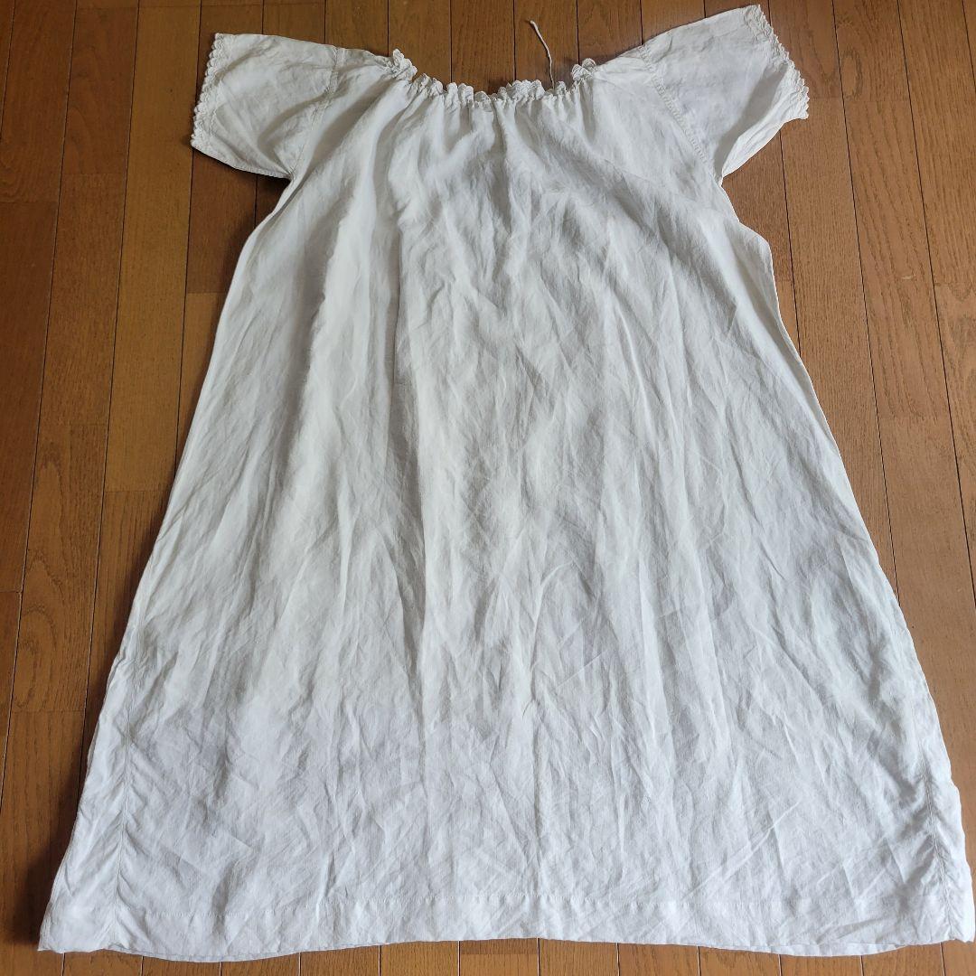 フランス　アンティーク　ワンピース　リネン　D