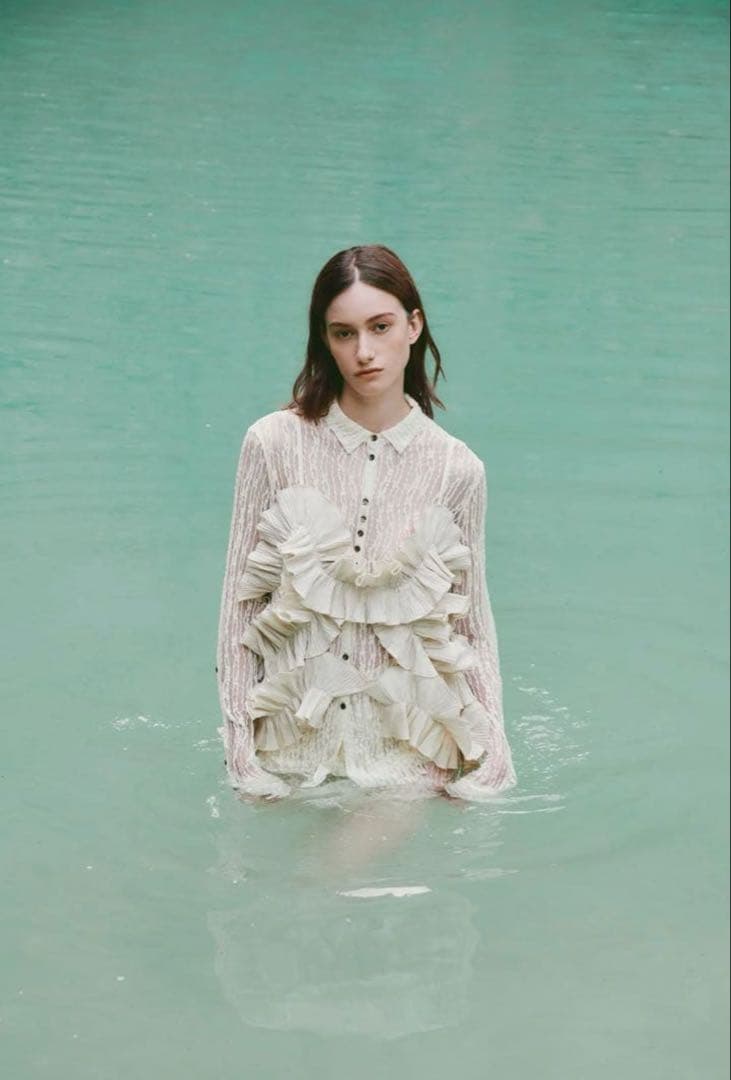 Eaphi TULLE LACE SHIRT アイボリー