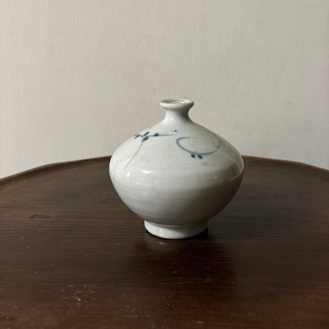 古伊万里染付油壷　⑥江戸時代　骨董　民芸　古道具　アンティーク検:白洲正子　李朝