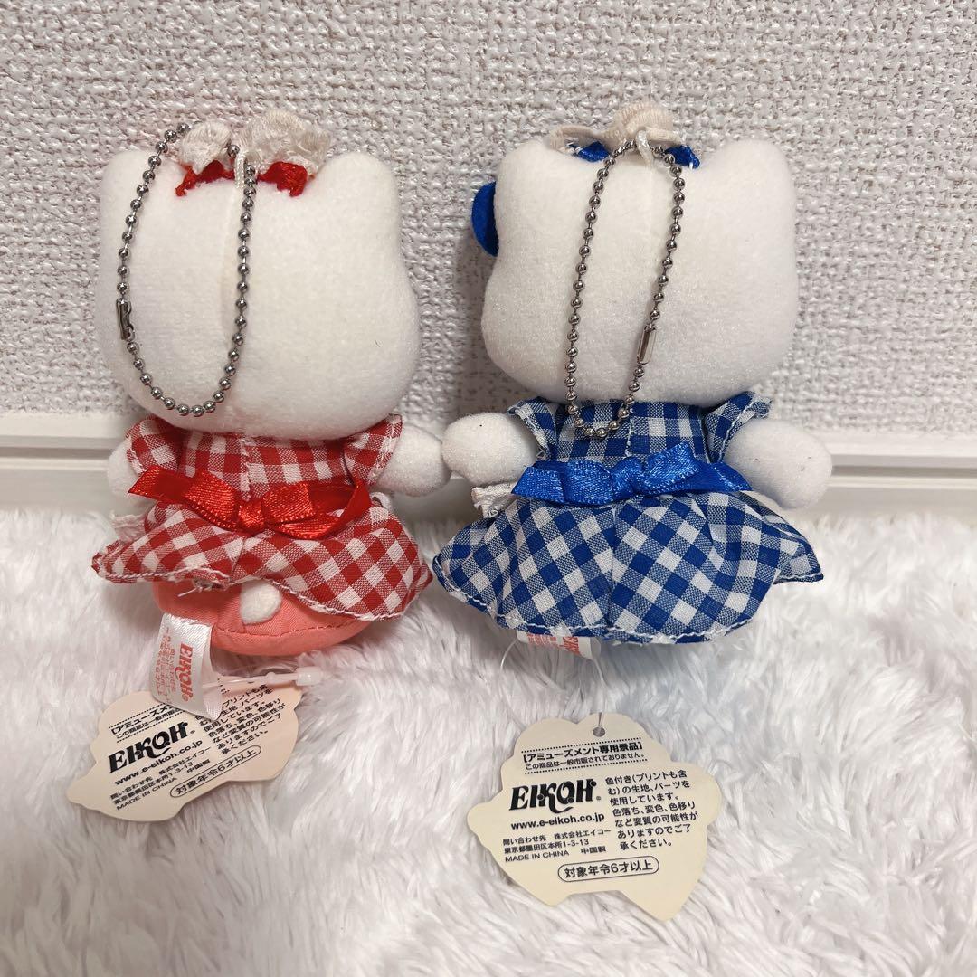 激レア ハローキティ チェック柄 ぬいぐるみマスコット 2004年製