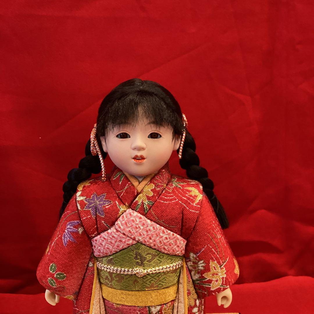 木目込市松人形　三つ編み　4号　ケース付き　東玉