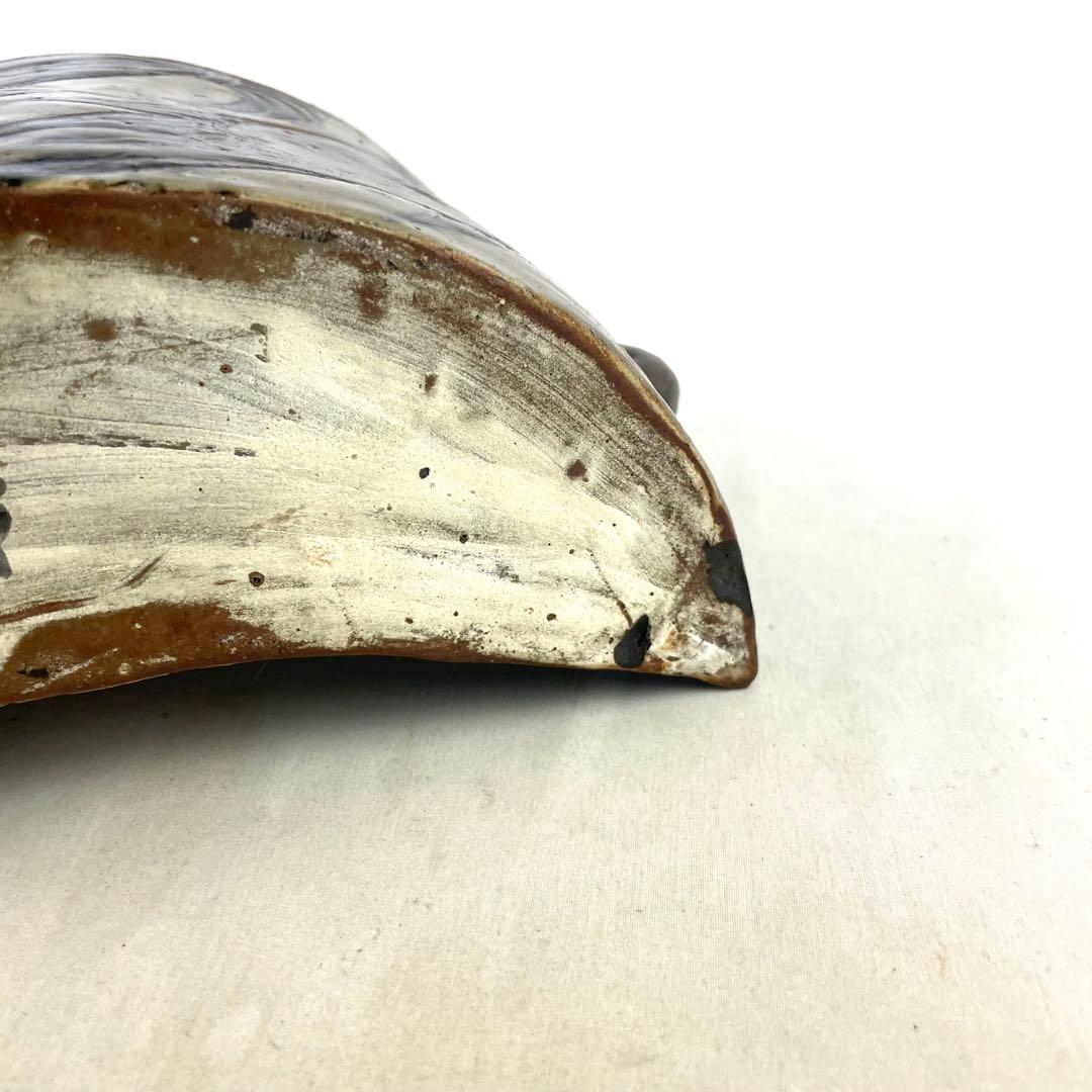 人間国宝 金城次郎 双魚紋抱瓶 沖縄県 壺屋焼 やちむん 伝統 酒器 陶器