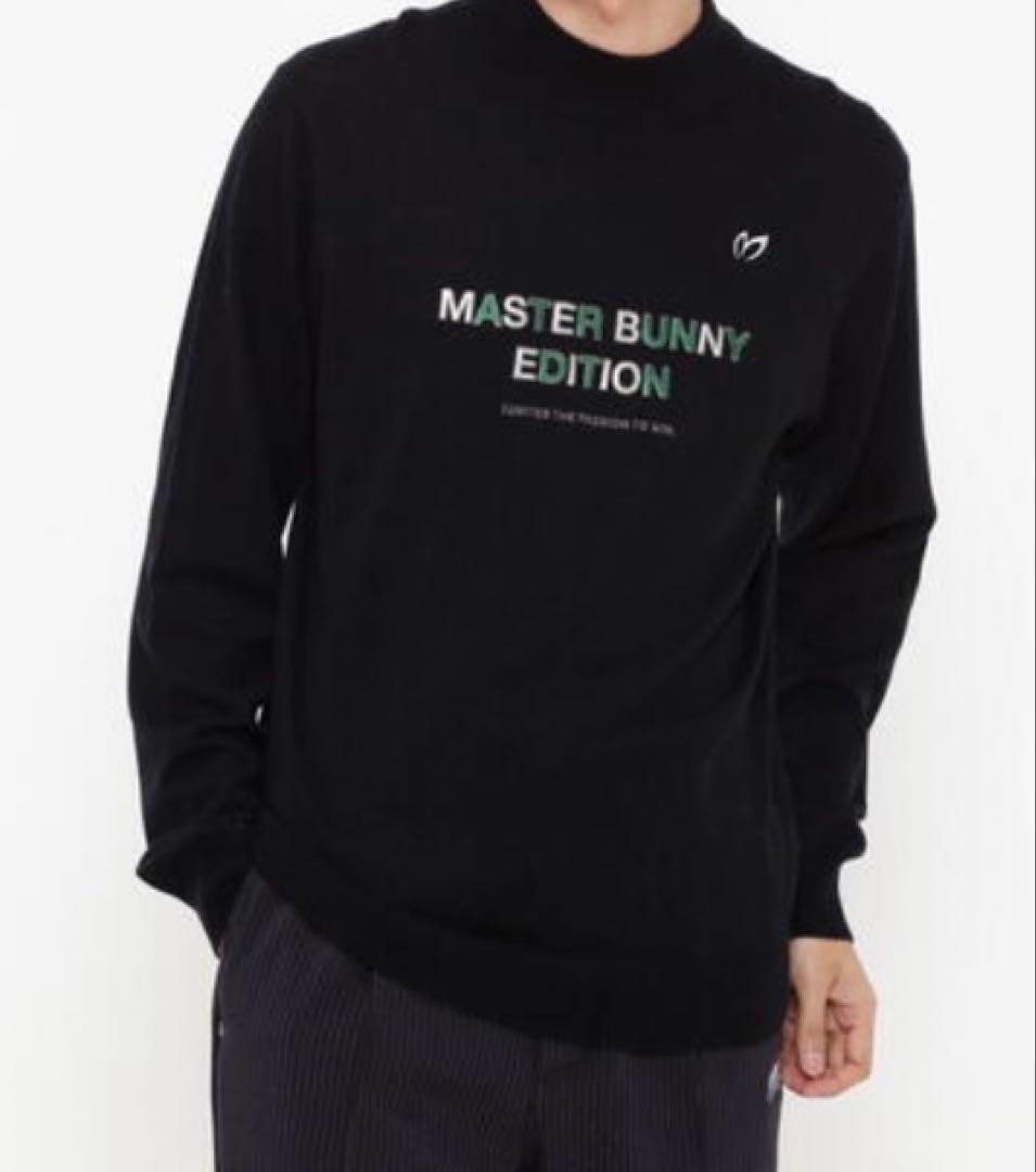 新品 パーリーゲイツ マスターバニー カシミヤ混 タートルネックニット(4)M黒