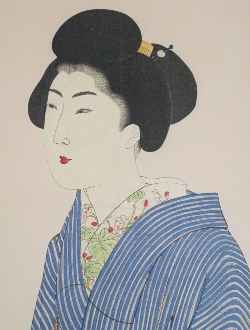 浮世絵版画、真美人五、橋本周延画 明治三十年出版