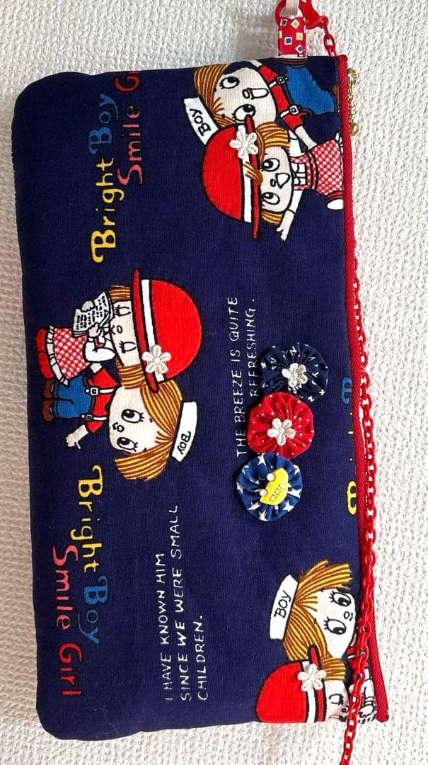 レトロパッチワークトートバッグ4点 ショルダー紐、ポーチ、ペットボトルカバー付き