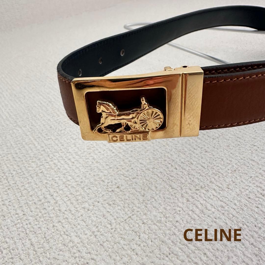 ［used］CELINE 馬車金具付きレザーベルト ［レディース］