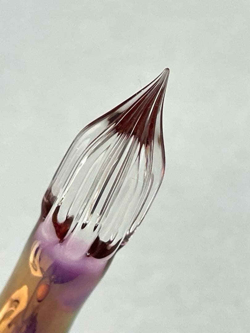 【美品】ガラス工房aun （アウン）ガラスペン 2本セット（マーブルF・太陽B）