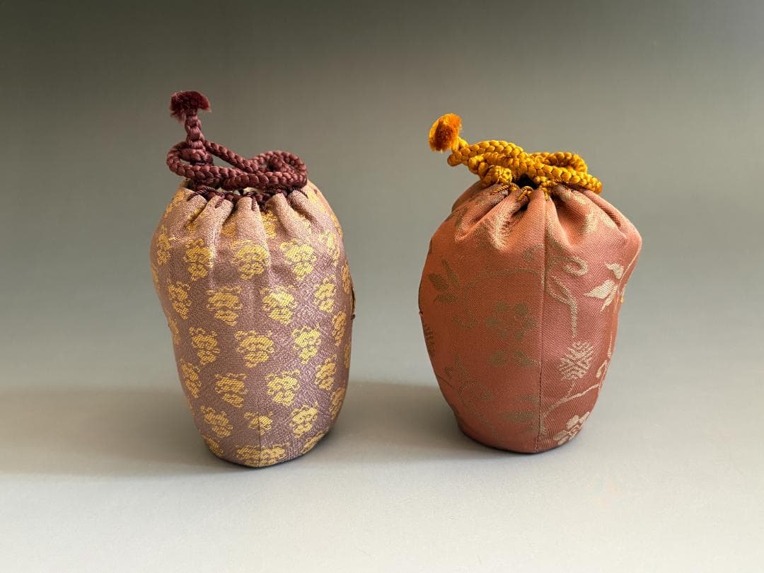 松林豊斎　朝日焼　鹿背肩衝茶入　眼鏡仕服　茶道具