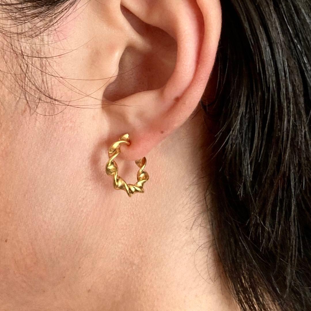 両耳　ゴールド　18金　ピアス　18mm クロムハーツ　BWL