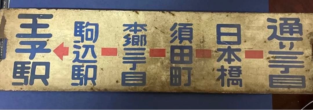 超レア！お宝　昔昔の都電の看板。