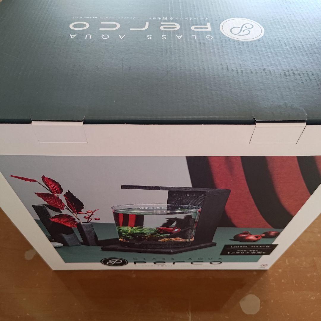 GEX GLASS AQUA PERCO チャコールブラック 円柱水槽セット