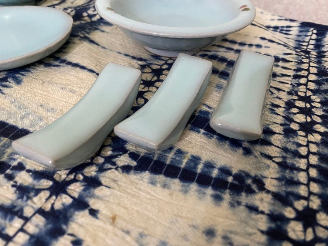 鈴木三成　青磁　小皿　箸置