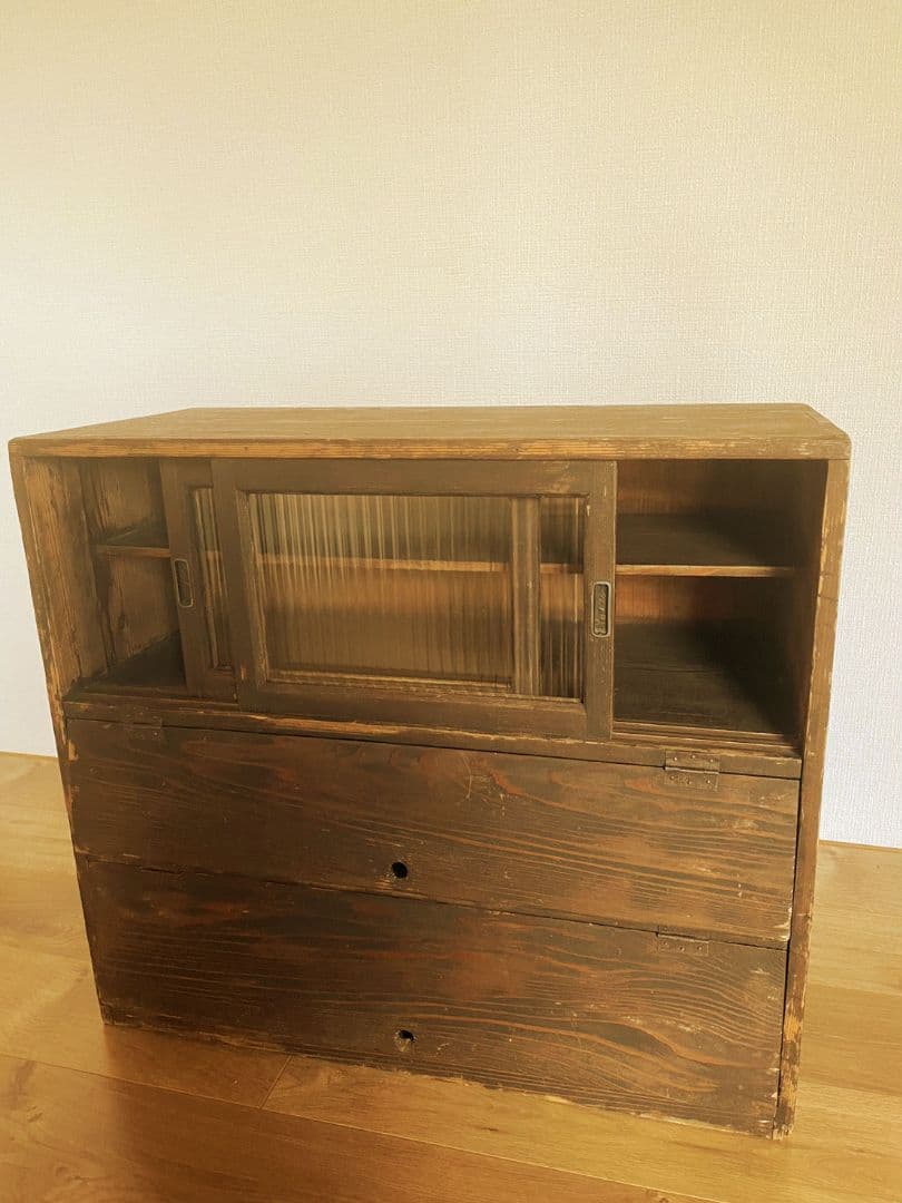 激渋！希少茶箪笥　値引き可能　モール硝子　美品