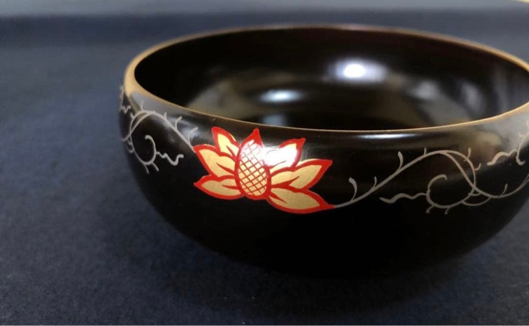 《R》輪島塗 会席五ツ揃小鉢5客 蒔絵付 木製漆器　251007あ7