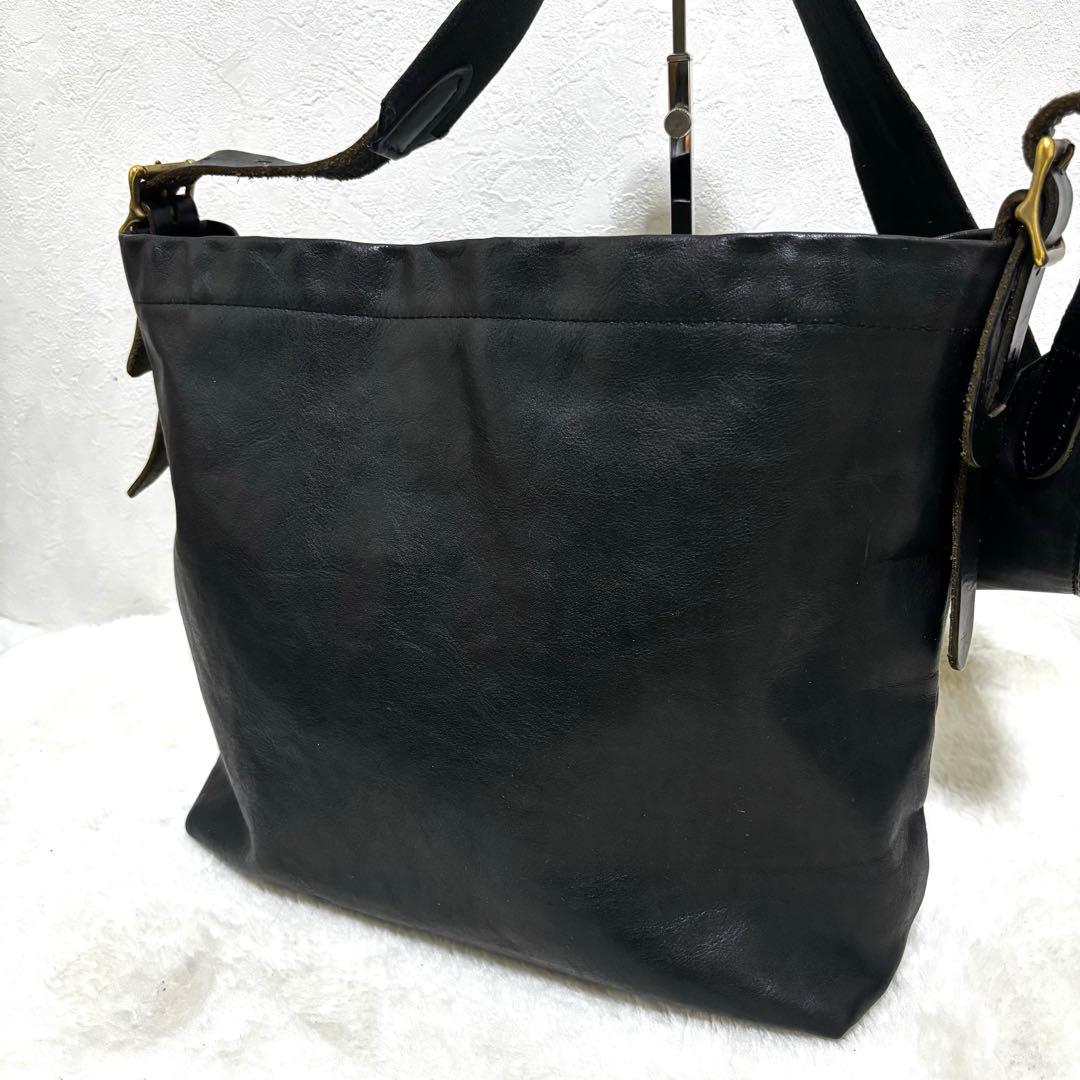 【希少】 SLOW スロウ ショルダーバッグ レザー ブラック　A4