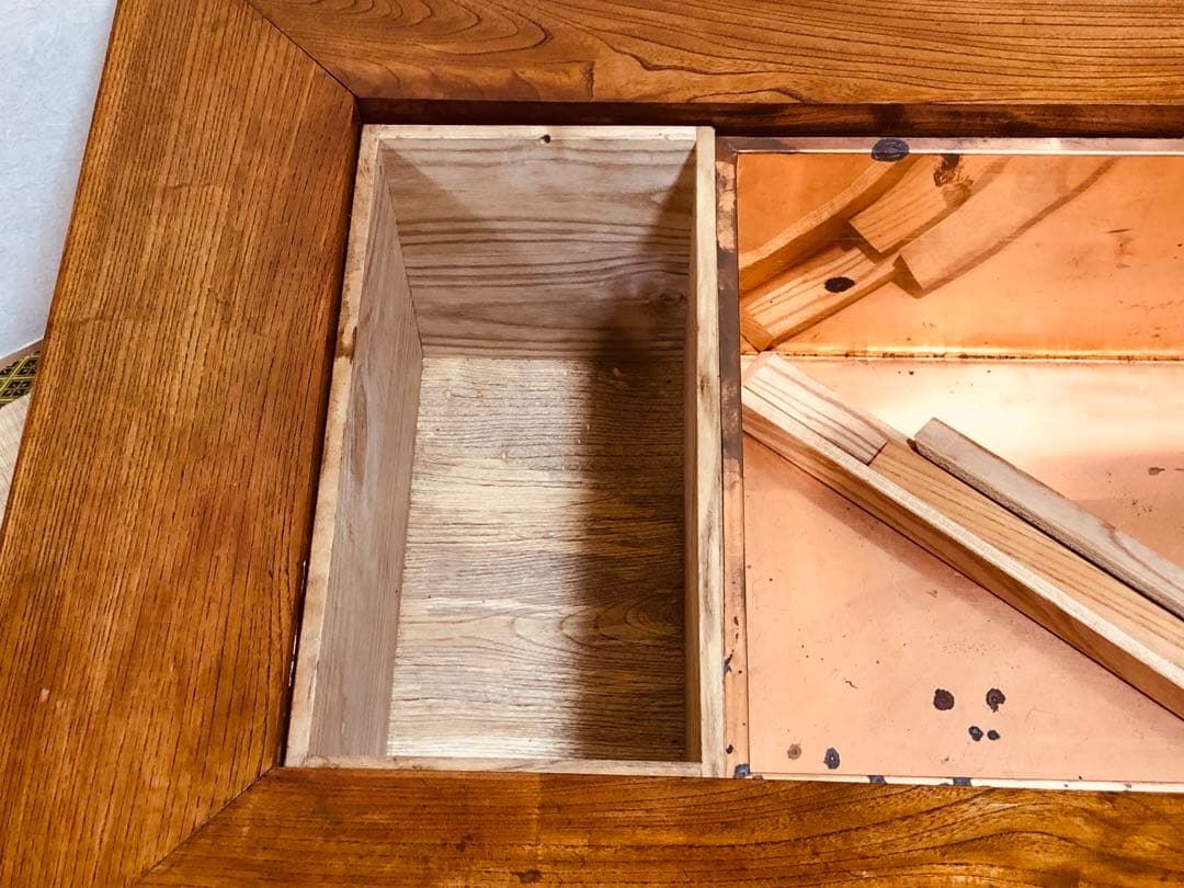 珍しい ほぞ組 欅 けやき 天然木 囲炉裏 火鉢 暖炉重量約27.4kg