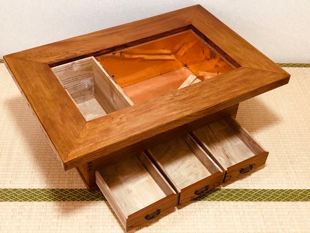 珍しい ほぞ組 欅 けやき 天然木 囲炉裏 火鉢 暖炉重量約27.4kg