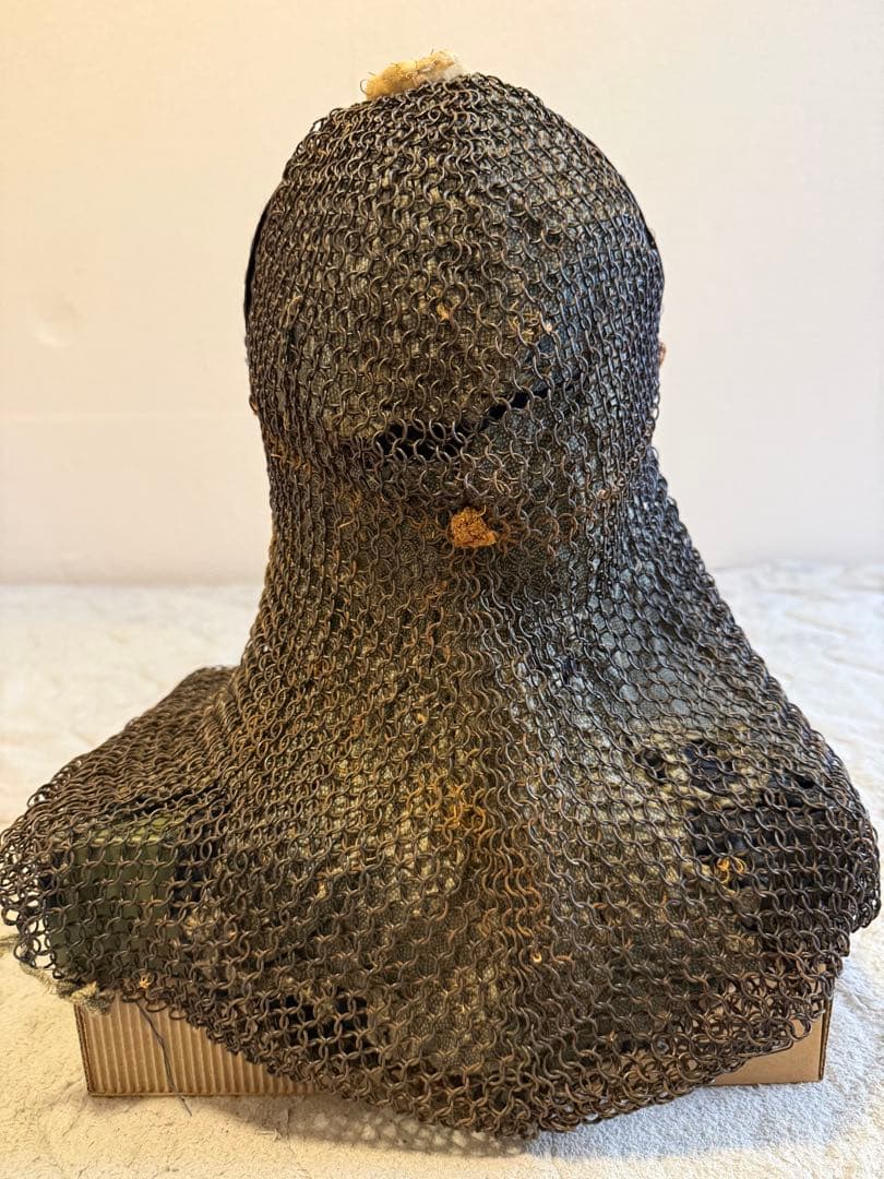 ⭕️ 江戸時代　鎖帷子　【鉢金付き鎖頭巾】　幕末　新撰組　忠臣蔵　❶