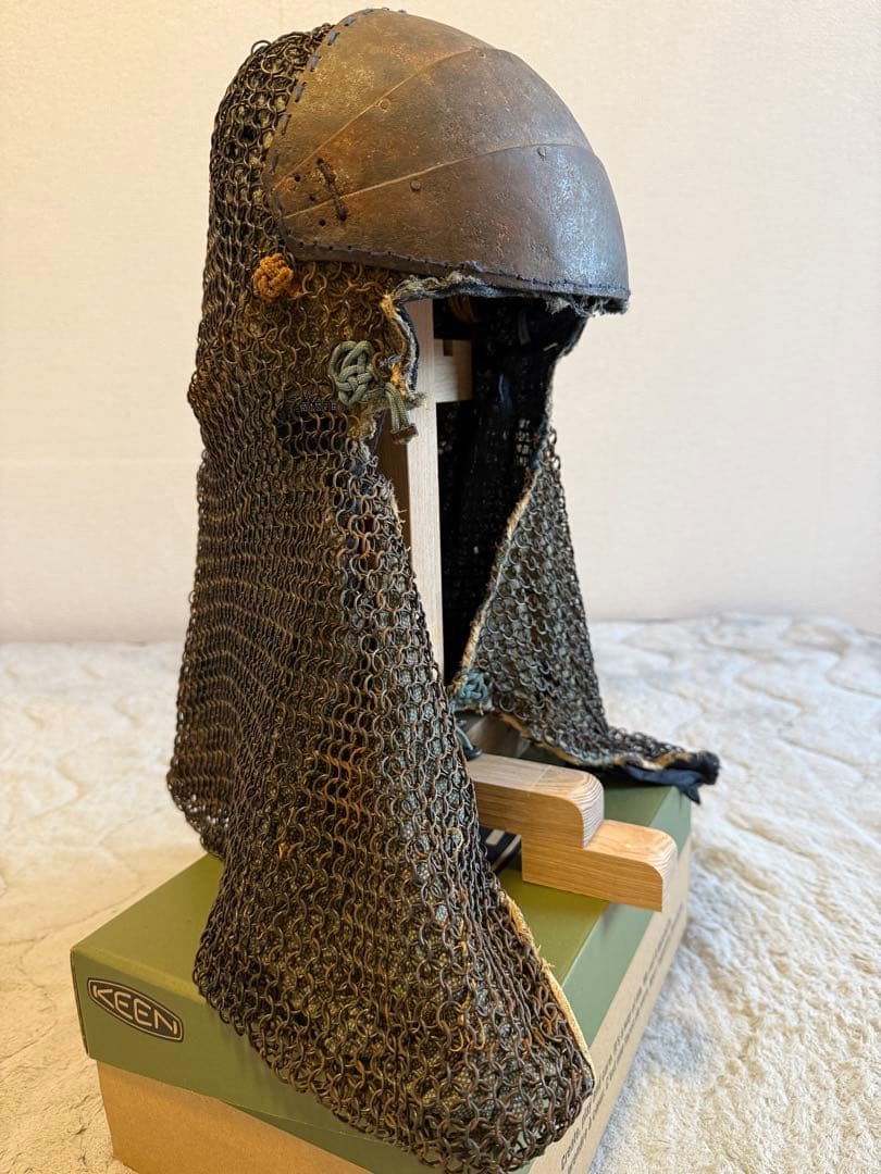 ⭕️ 江戸時代　鎖帷子　【鉢金付き鎖頭巾】　幕末　新撰組　忠臣蔵　❶