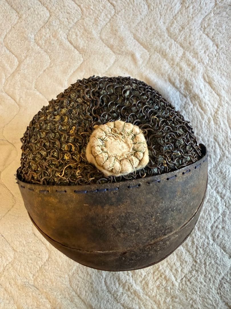 ⭕️ 江戸時代　鎖帷子　【鉢金付き鎖頭巾】　幕末　新撰組　忠臣蔵　❶