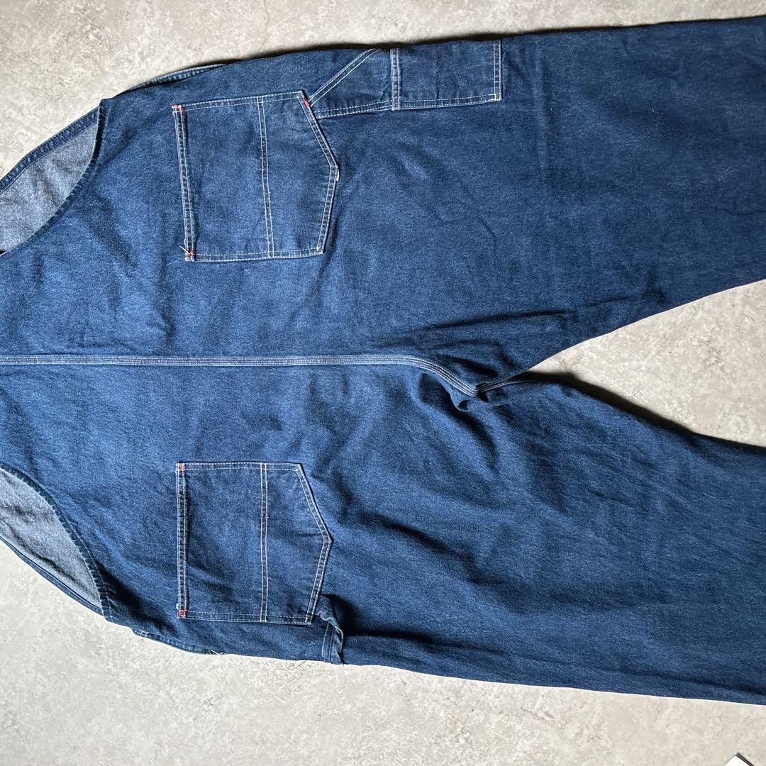 USA製 ROUND HOUSE デニムオーバーオール W56L30 超ビック