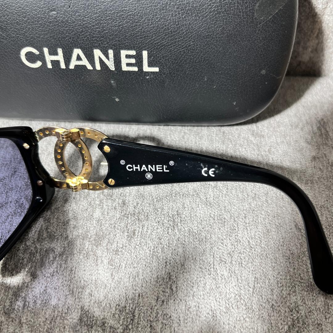 [ケース付き]　シャネル　ＣＨＡＮＥＬ　サングラス　ラインストーン　ココマーク